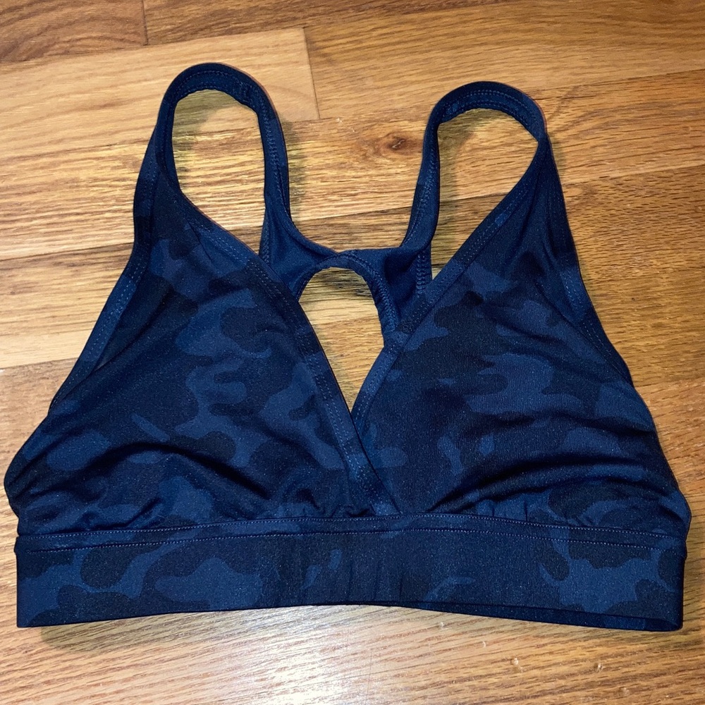 Women's Handful “The Fave” Sports Bra, Size Small Navy Camo